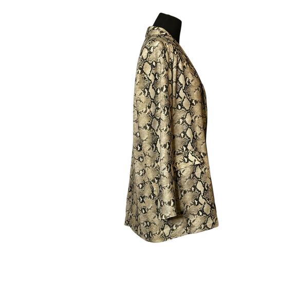 Abbeline beige brown snake print open front jacket size Medium - Picture 10 of 13
